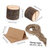 TOVINANNA 20 Sets Rustic Tree Stump Card Holders with Jute
