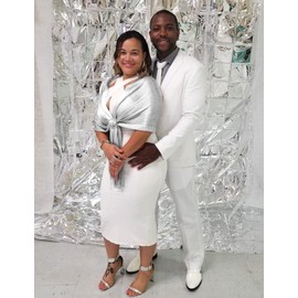 Rheane Shawls and Wraps for Evening Dresses and Weddings - White Sheer Dressy Scarf with Silver Glitter