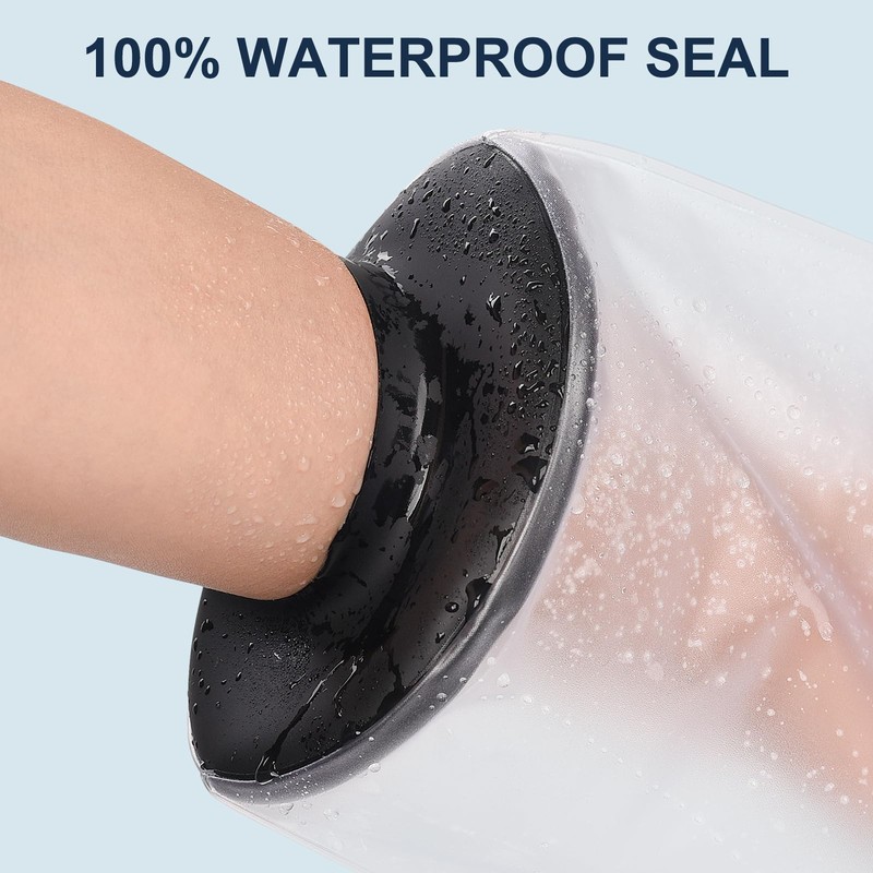 Clheatky Adult Waterproof Foot Cast Cover, Reusable Watertight Ankle Cast