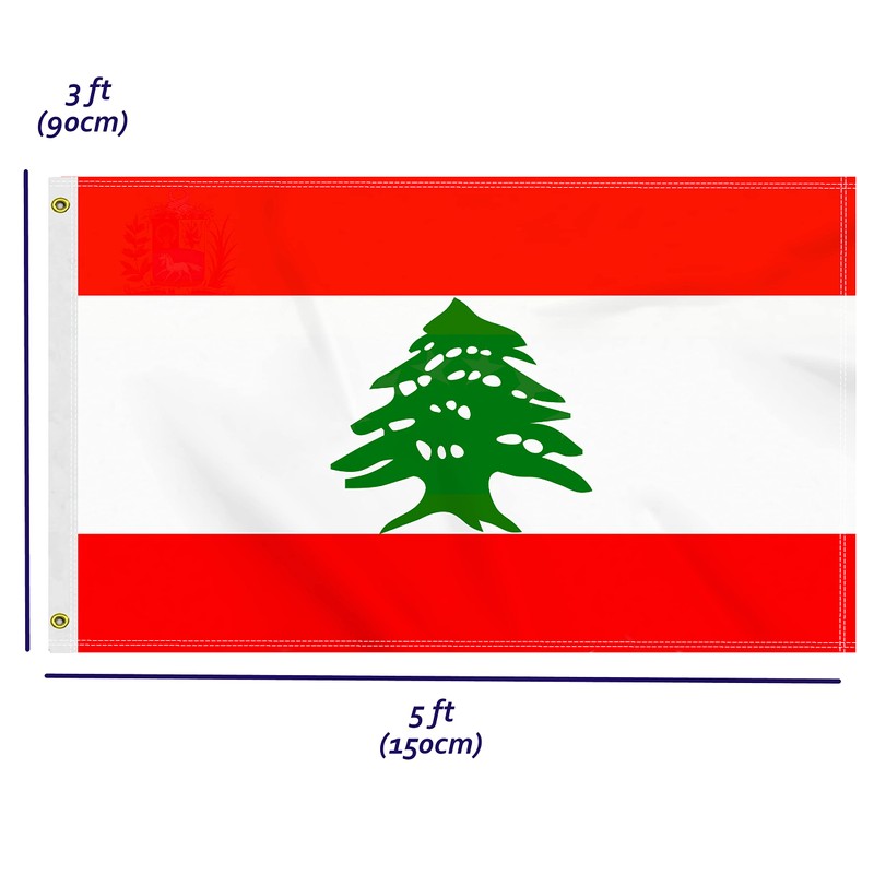 3×5 FT Lebanon Flag, Large 100D Lebanese National Outdoor Banner,Doube