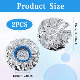 2 Pcs Aluminum Foil Deep Conditioning Hair Cap Reusable Heat Cap For Deep Conditioning Thickened Hair Cap for Oil Treatment Heated Shower Cap Processing Caps for Hair Dye Cap for Home and Salon Use