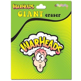 iscream Warheads Giant 4" Full Color Screen Print Die-Cut Eraser