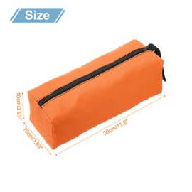 QUARKZMAN Pack of 2 Zip Tool Bags 30 x 10 x 10 cm Multi-Purpose Oxford Fabric Carry Bag Small Organiser Bags for Storing Various Electricians Tools, Orange