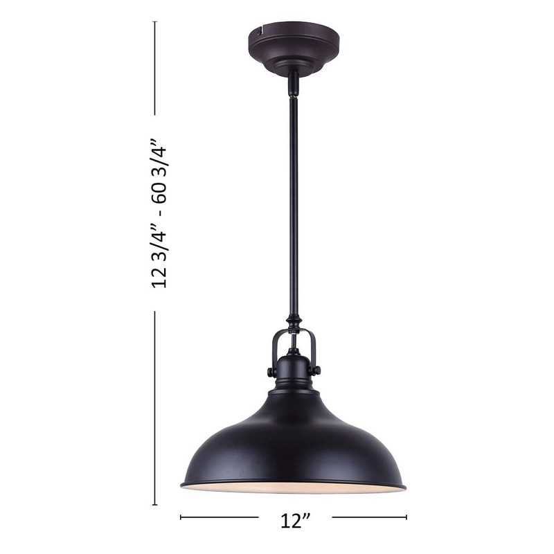 CANARM LPL103A01BK Sussex Integrated LED 1 Light Pendant with Metal