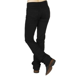 Wrangler Women's Western Mid Rise Stretch Boot Cut Jean, Black, 11W x 32L