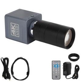 4K 2160P Microscope Digital Camera USB Industrial Electronic Video Digital Eyepiece Imager 6mm‑60mm F1.6 Lens for CCTV Security IP Cameras EU Plug 100‑240V AC