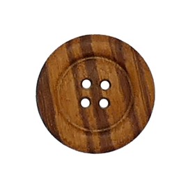 Real Olive Wood Buttons, 4-Hole Smooth Wooden Buttons, 18mm (28L), Pack of 5, Made in Italy, Sustainable Natural Buttons for Sewing, Knitting, and Crafts