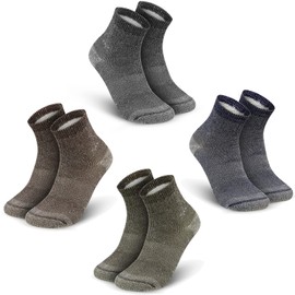 Vihir Merino Wolle Socken Herren & Damen Wandersocken 4 Paar, 80% Merinowolle zum Stricken Trekkingsocken zum Wandern Laufen & Rennradfahren Socken, Wollsocken Business & Freizeit, Atmungsaktiv,39-46