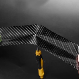 AIMALL 3PCS 3CM*3M Universal Car Door Sill Protector Edge Sticker Carbon Fiber Car Sticker Door Sill Anti-Scratch Tape DIY Protection Film for Most Cars - Durable PVC Anti-Scratch Tape