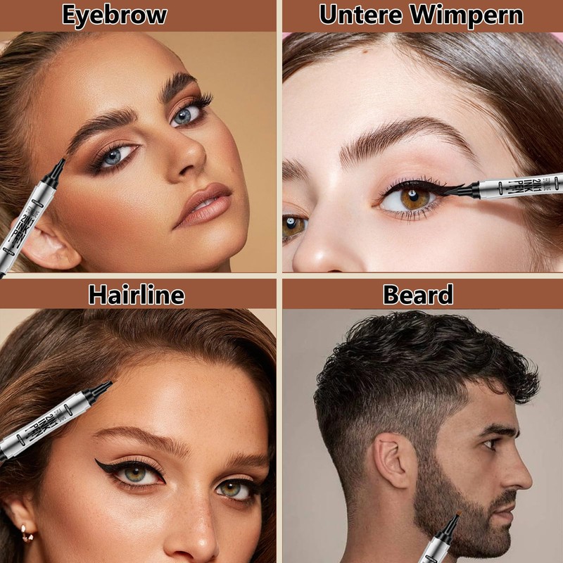 Eyebrow Pencil And Eyeliner Pencil, Magic Microblading Eyebrow Pen With