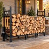 Heavy Duty Firewood Rack for Indoor & Outdoor Log Storage