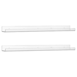 HBlife 36 Inches Floating Shelves Wall Mounted Clear Acrylic Shelves for Figures, Invisible Floating Bookshelf for Kids and Nursery, 2 Pack (5MM Thick)