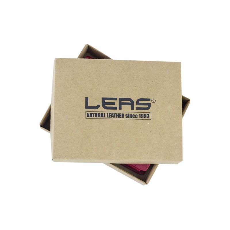 LEAS Small Mini Purse Genuine Leather, red
