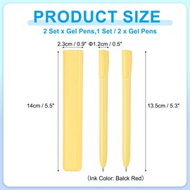 PATIKIL 4 Pcs 0.5mm Rollerball Pens, Gel Ink Pens Black Red Ink Quick Dry Smooth Writing Cute with Holder for Gift Friends Classroom Writing Office, Yellow