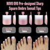 NOVO OVO Ombre French Tip Press on Toe Nail Tips,