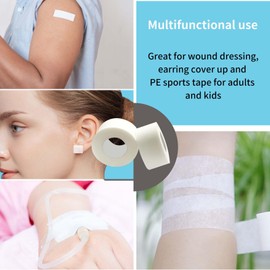 Rose Romee 6 Rolls micropore Tape 1/2 inch, Paper Tape Medical 1 inch Sensitive Skin, Medical Tape for Wound Care, Surgical Tape for Wound Care, Nose Tape for Sleeping Shaping, Gauze Tape for Wounds