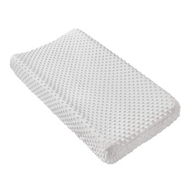 Funda para cambiador, súper suave, con puntos de visón, transpirable, fácil de limpiar, para bebé, niño y niña (blanco brillante)