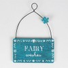 Sass & Belle Mini Rustic Blue Wooden "Fairy Wishes" Hanging