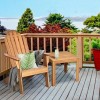 Wooden Outdoor Lounge Chair Teak Rustic Design Ergonomic Garden Chair