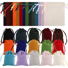 kayqbonke Pack of 30 Velvet Bags Colourful, 15 Colours Velvet Bags with Drawstring, 7 x 9 cm Jewellery Bag, Gift Bag, Velvet Bag Small, Mini Bag for Jewellery, Favour Rings, Weddings, Parties