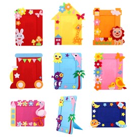 LIHAO 8 pcs Bastelset Kinder DIY Bilderrahmen Set Filz Stoff Fotorahmen Bilderrahmen zum Basteln Weihnachten Geburtstag Geschenk für Kinder Mädchen