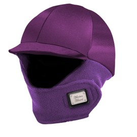 Harrison Howard Equestrian Helmet Cover with Fleece Neck Winter Riding Helmet Cover Purple