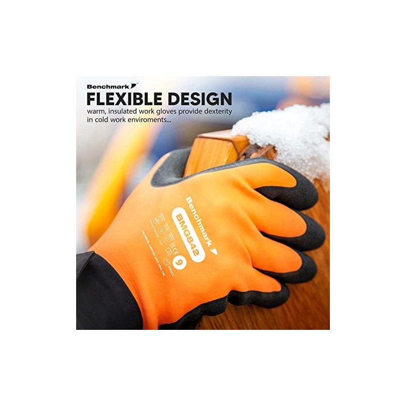 Benchmark 1 Pair Safety Thermal Work Gloves – Lightweight Nylon