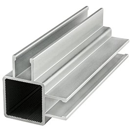 8020, 9030, 1 Inch x 1 Inch 1"x1" Aluminum Quick Frame with Adjacent Dual Double Flanges QF Tube Profile Grooved Interior Square Tube Frame 80/20 (Clear Anodize, 60" Long)