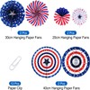Hanging Paper Fan Party Set, Red/White/Blue Hanging Paper Fan Set,