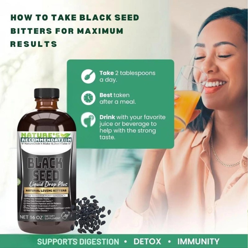 Organic Black Seed Herbal Detox Bitters African Tonic - 16