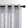 KOUFALL Grey Curtains for Living Room,84 Inches Long Sheer Pattern