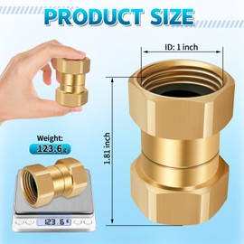 Garden Hose Swivel Connector, 3/4GHT Garden Hose Female to Female Adapter, 360 Degree Swivel Fitting for Outdoor