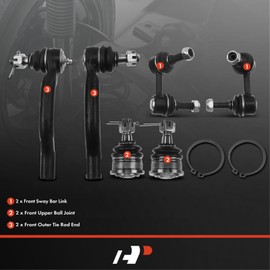 A-Premium Set of 6, Front Sway Bar Link, Upper Ball Joint, Outer Tie Rod End, Compatible with Nissan Frontier 2005-2018, Pathfinder 2005-2012, Xterra 2005-2015