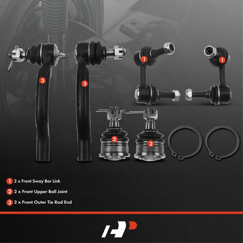 A-Premium Set of 6, Front Sway Bar Link, Upper Ball