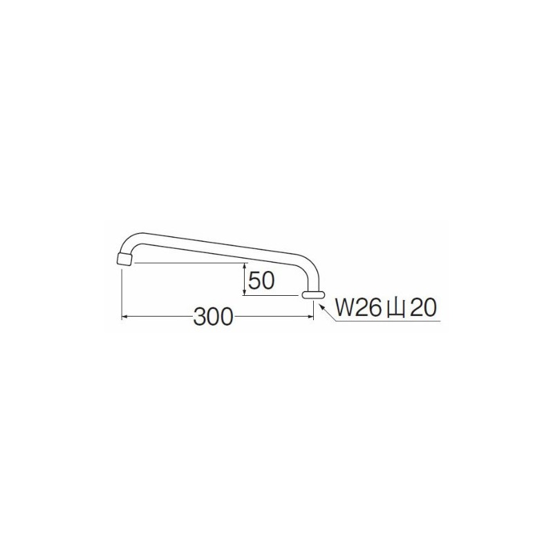 SANEI A27JH-61X3-16X300 Foam Horizontal Upward Pipe, Height, Splash Prevention, Length