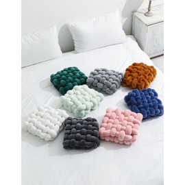 BEIIELA Knot Pillow Meditation Cushion Large Floor Cushions Sitting Funky Throw Pillows Chair Pillows Soft Pads Square Knotted Seat Cushions for Home Decoration Living Room Bedroom Sofa Couch Caramel