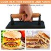Finderomend Hamburger Press,Cast Iron Grill Press,Heavy Duty Smash Meat,Bacon,Steak &