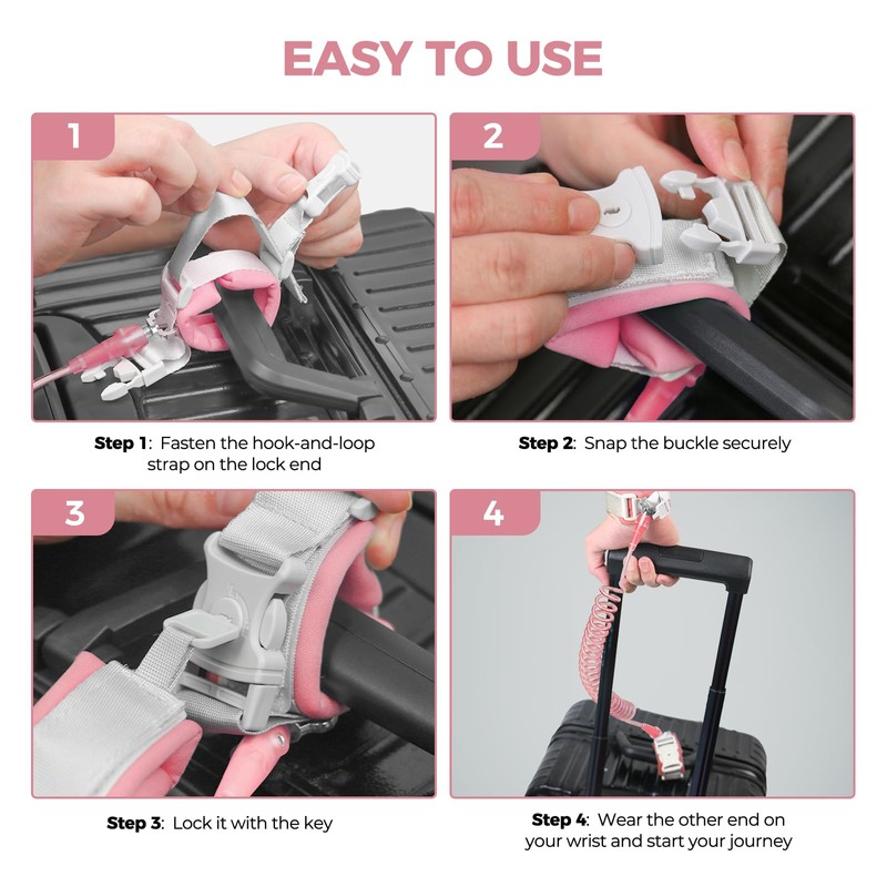 Cable Luggage Lock, Retractable Cable Lock Anti-Theft Travel Locks for