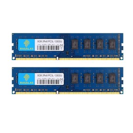 Rasalas 16GB KIT(2x8GB) DDR3L / DDR3 1600MHz PC3L-12800 / PC3-12800 PC3L-12800U DIMM Non-ECC 2Rx8 CL11 1.35V UDIMM 240Pin Desktop PC Computer Memory Upgrade Blue