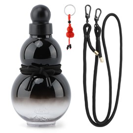 Trasylph Retro-Inspired Gourd-Style Water Bottle - Large Capacity and Durable Crystal Gourd Bottle (Black)