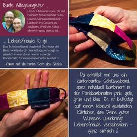 Lieblingsmanufaktur Colourful gift for people who already have everything - keyring with message for dog owners as a gift for the dog, Pink-yellow-green-blue