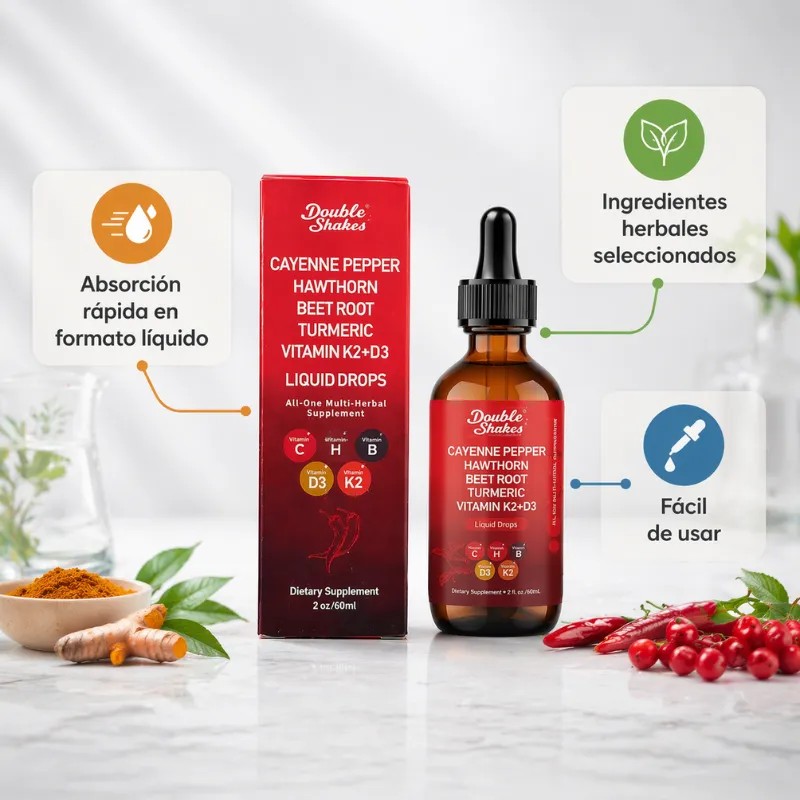 Gotas Multiherbal Cayenne Betabel Turmerico Vitaminas