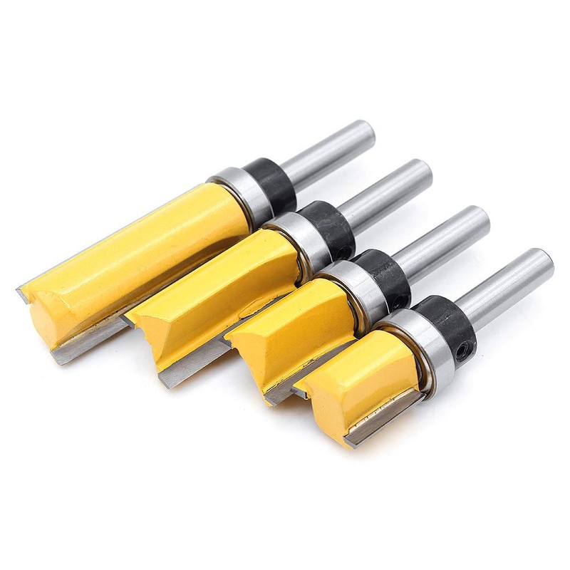 DingGreat 4Pcs 8mm Shank Flush Trim Pattern Template Router Bit