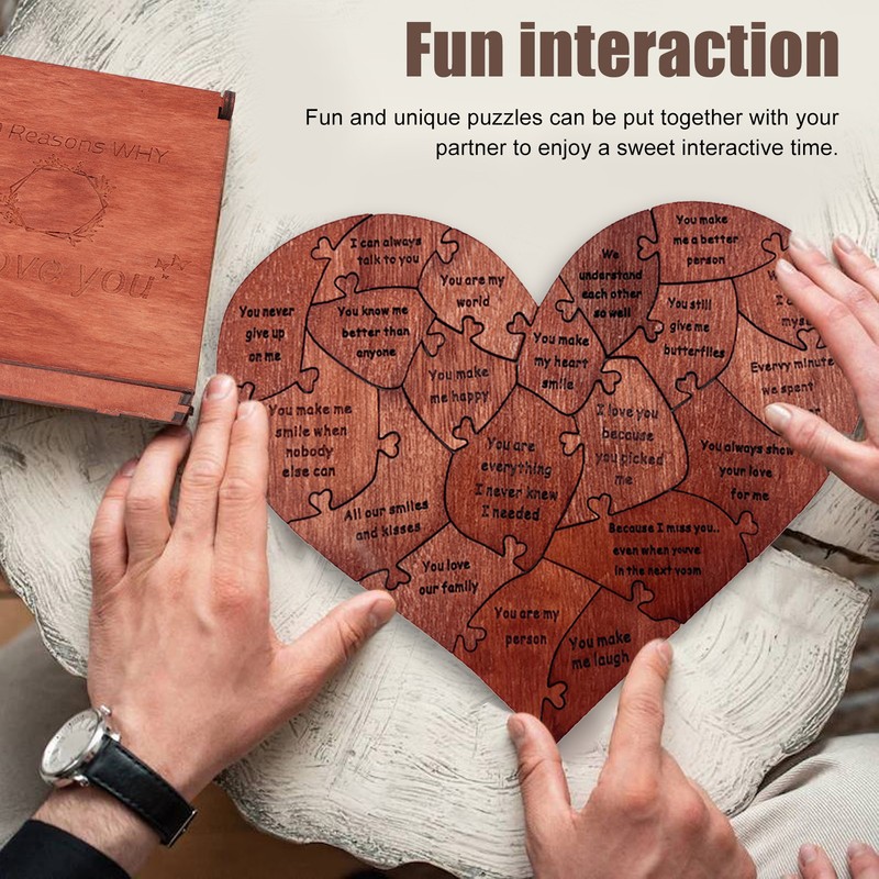 Wooden Heart Puzzle Valentines Day Heart Shape Puzzles Romantic Love