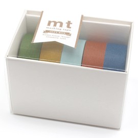 Kamoi Processing Paper Masking Tape MT05G013 mt Gift Box Mat 0.6 inch (15 mm) x 26.4 ft (7 m), 5 Rolls Set