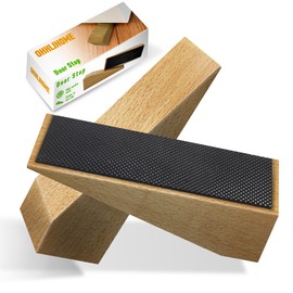 Pack of 2 Wooden Door Stops - Fixed Door Stopper Floor Non-Slip Door Stopper Floor for All Door Types and Floors - Each Door Wedges 1.4 Inch Thick, 4.3 Inch Long with Rubber - Door Stopper