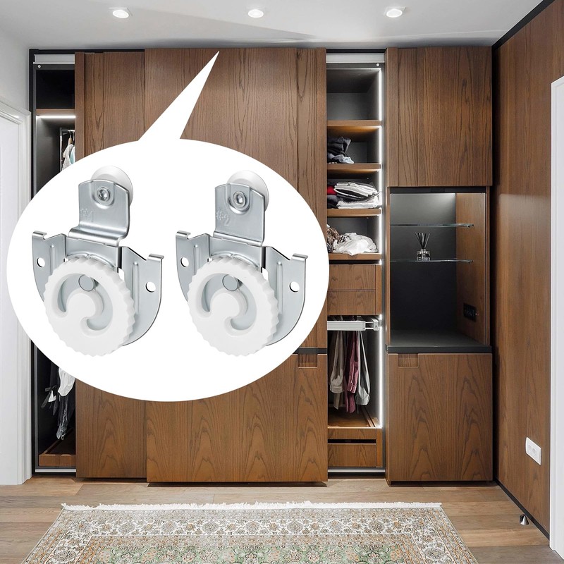 Sliding Closet Door Hardware Set, 4 Pack Sliding Wardrobe Door