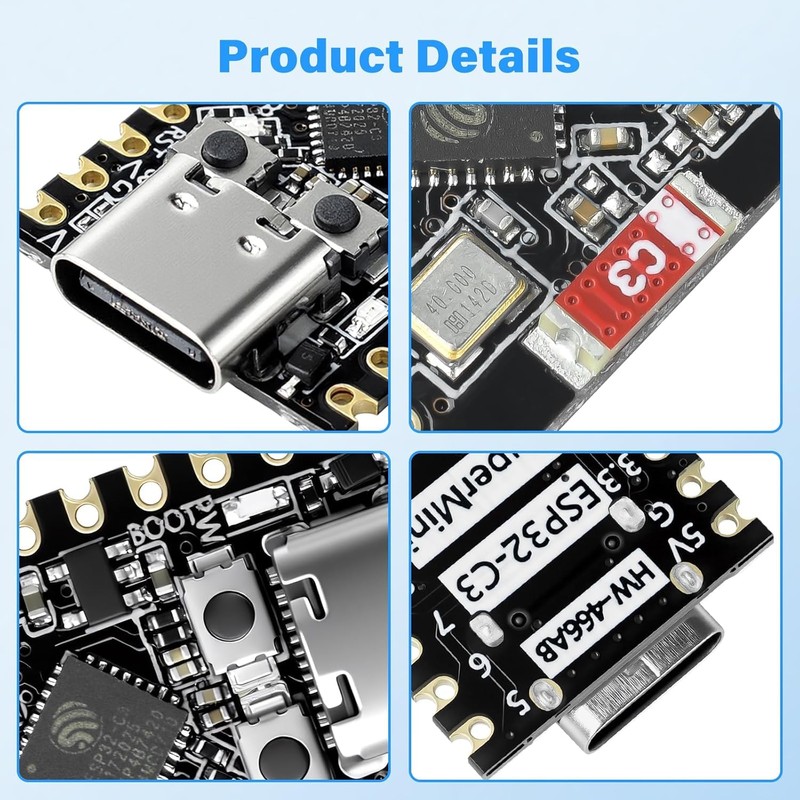 4Pcs ESP32-C3 Mini Development Board,ESP32 Supermini Board with WiFi/Bluetooth 5.0