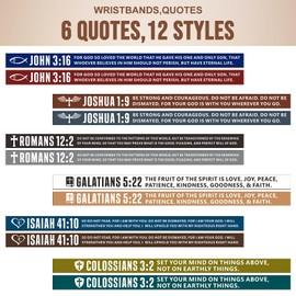 KUCLIN 12 Pieces Bible Verse Bracelets Christian Scripture Bracelets Silicone Bible Verses Wristbands Religious Bible Gifts for Men Women Office Products （Dark Colors）