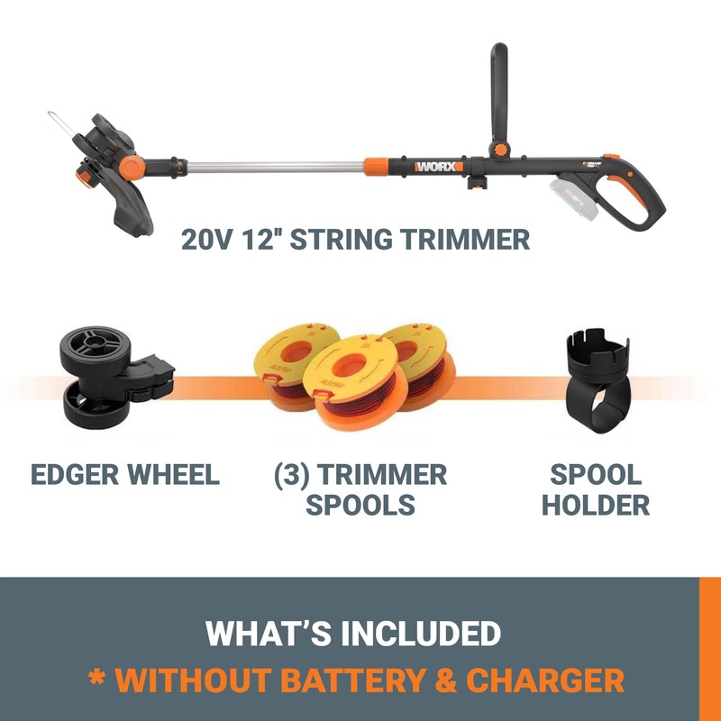 Worx GT Revolution 20V 12" String Trimmer Grass Trimmer/Edger/Mini-Mower, WG170.9